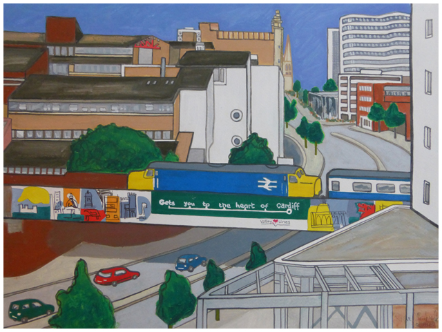 Painting of Newport Road, cardiff