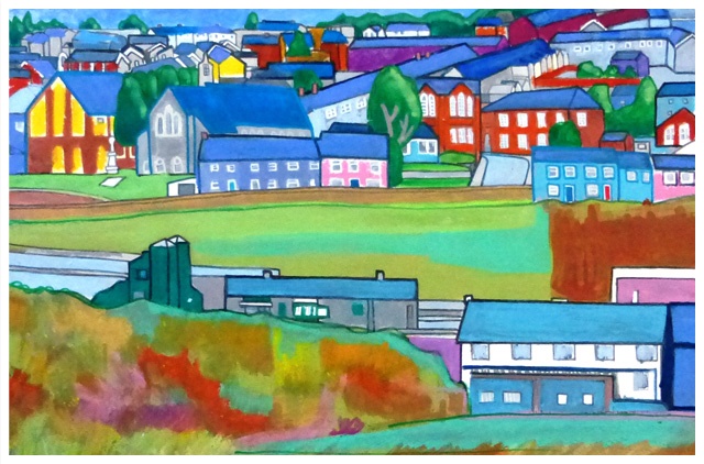 Painting of Bargoed