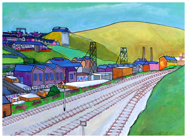 Painting of Bargoed Viaduct
