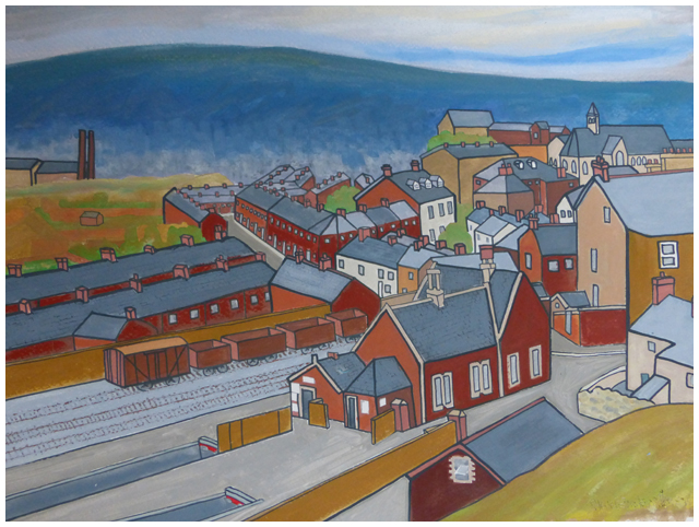 Painting of Dowlais Caeharris Station