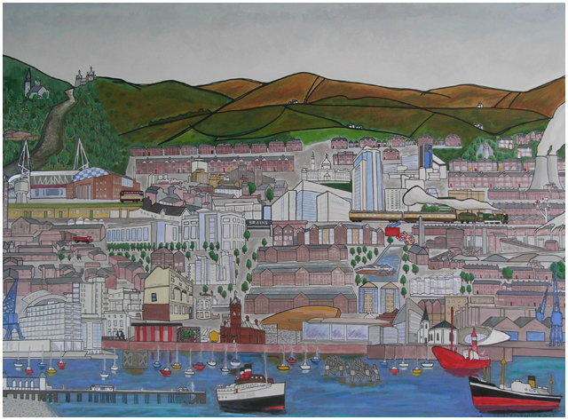 Painting of Cardiff