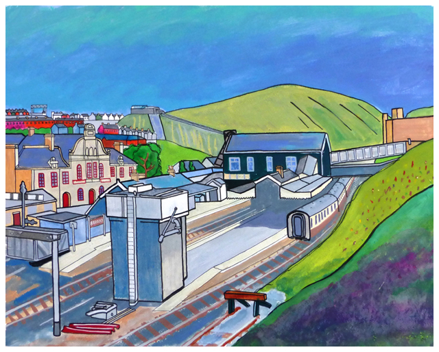Painting of Bargoed Viaduct