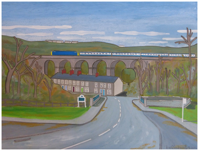 Painting of Bargoed Viaduct